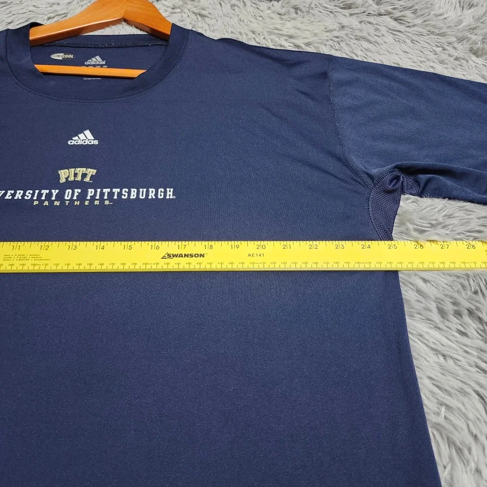 Adidas Pitt Panthers ClimaCool TShirt Mens XXL 2XL Blue Football NCAA Activewear